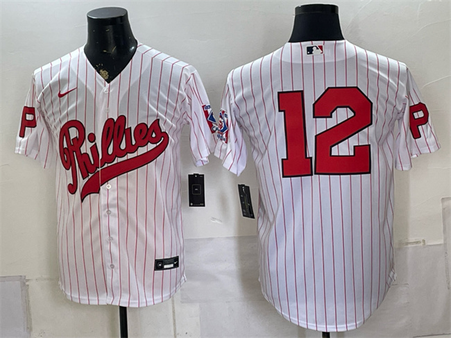 Men's Philadelphia Phillies #12 Kyle Schwarber White 2026 Field of Dreams Stadium Stitched Baseball Jersey